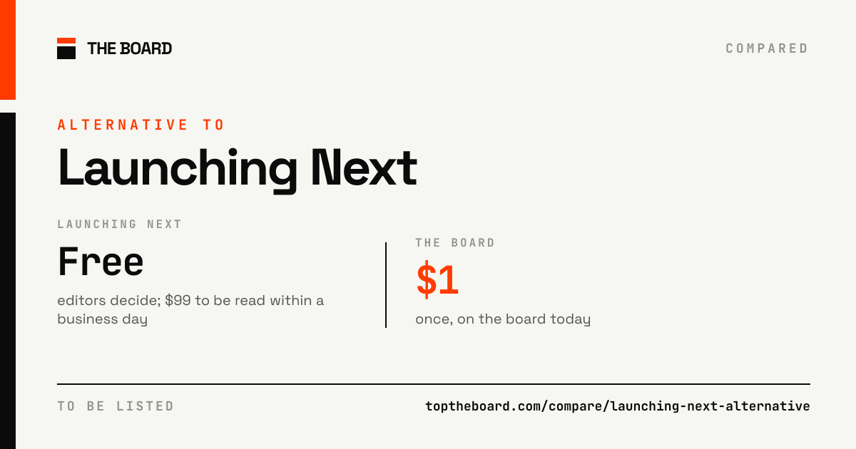 Launching Next compared with The Board